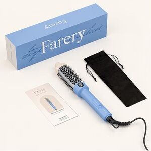 Farery Mini Thermal Brush 1.2” 💙 Travel Size Heated Curling Brush | New